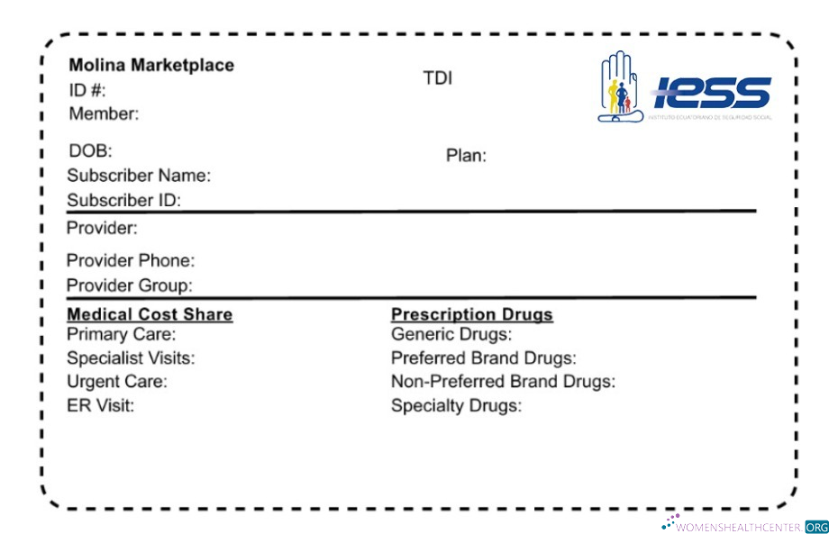 Download Ecuador health insurance card Photoshop template